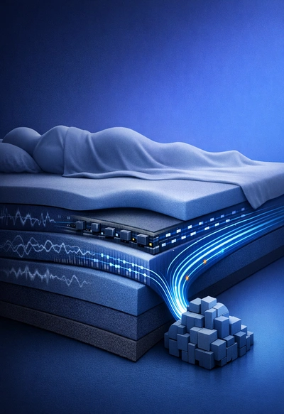 Smart bed with embedded sensors and AI-powered sleep tracking