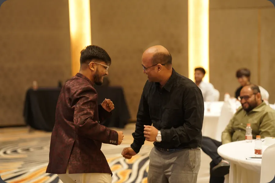 Award handover at an Infocusp event